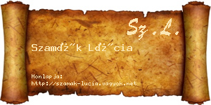 Szamák Lúcia névjegykártya